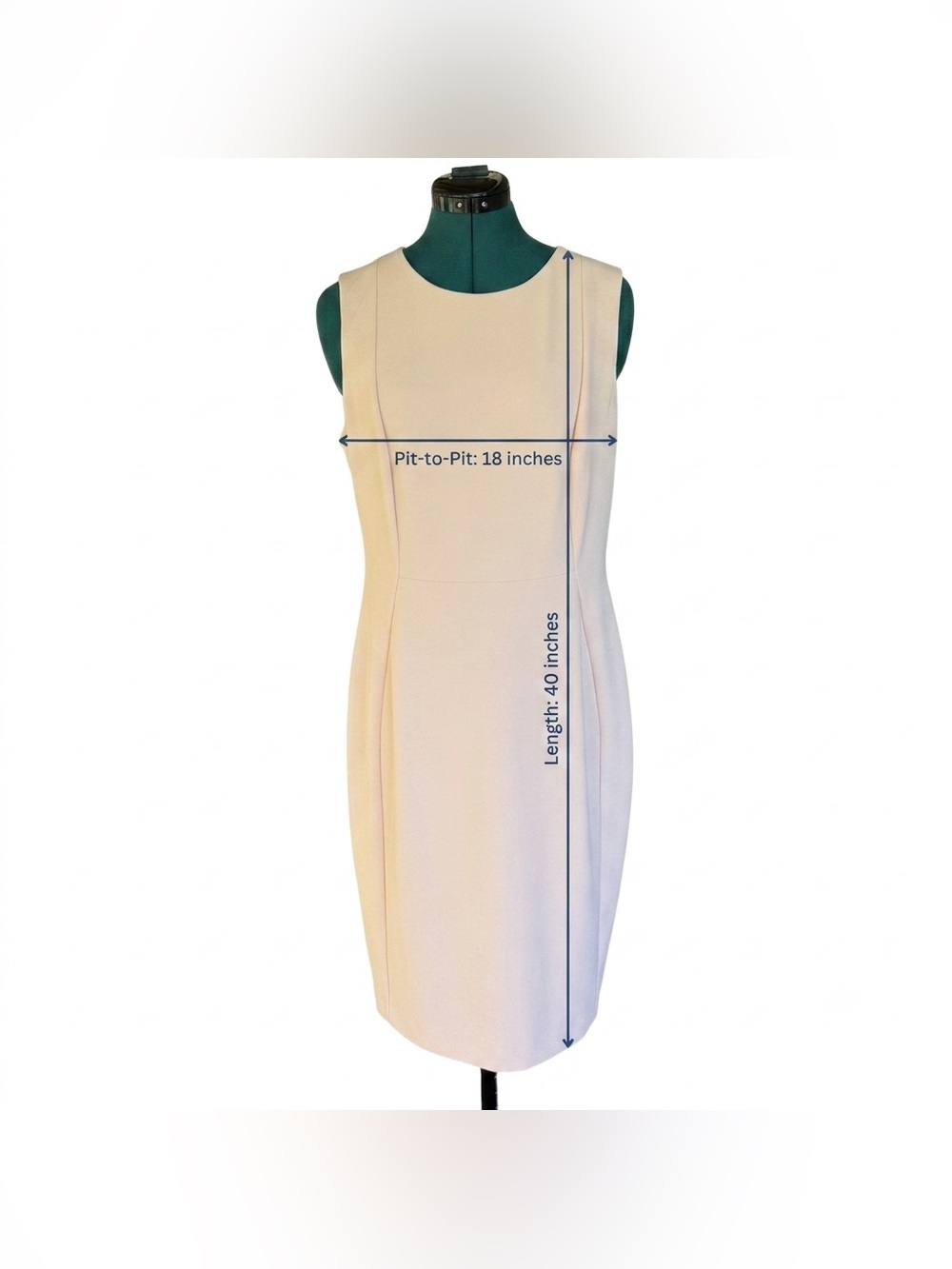 Calvin Klein Sleeveless Pale Pink Midi Sheath Dress - Picture 6 of 6